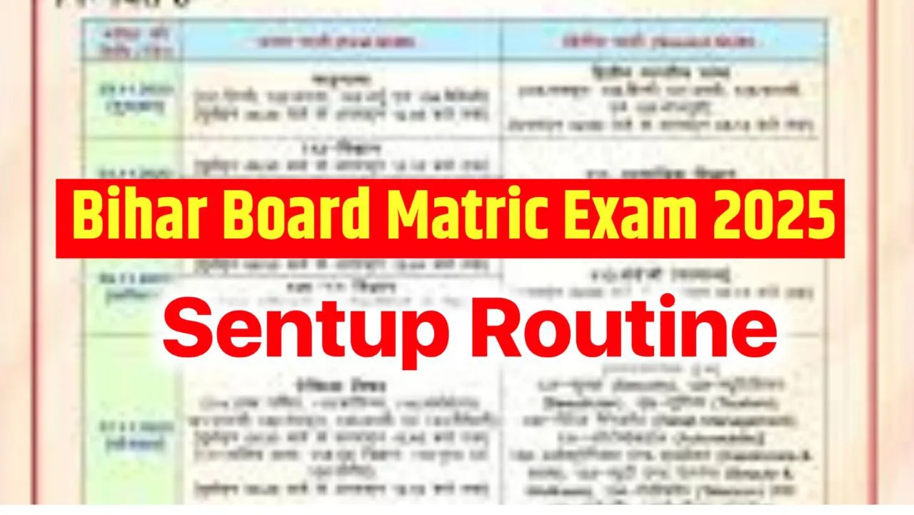 Bihar Board 10th Sentup Exam Date 2024 For Exam 2025 - Full Exam Shedule