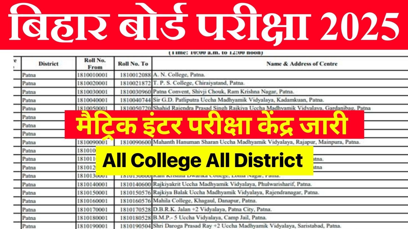 Bihar Board 10th 12th Exam Centre List 2025 Download: Bseb 10th 12th इंटर मैट्रिक परीक्षा सेण्टर ऐसे देखे